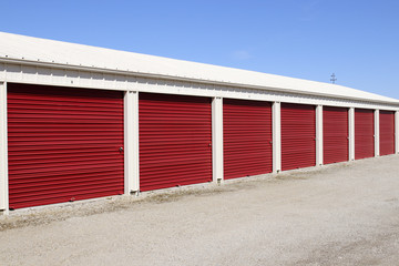 Fototapeta premium Numbered self storage and mini storage garage units XI