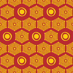 African ethnic pattern yellow and red