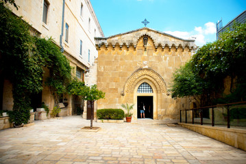Fototapeta na wymiar church of the condemnation jerusalem, old city street