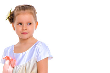 Portrait of a little girl close-up.