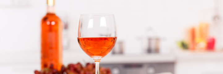 Rose wine banner copyspace