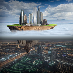 Smog in the cities as environmental pollution concept