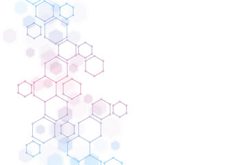 Hexagon background design. Geometric abstract background with molecular structure.
