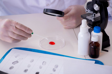 Drug synthesis lab experimentnig with pills