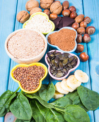 Products containing magnesium. Healthy food.
