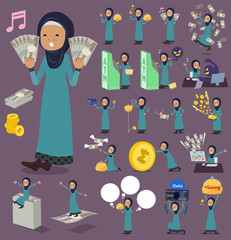 flat type Arab old women_money