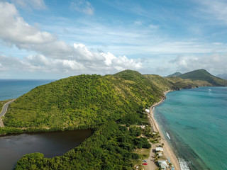 Obraz premium Saint Kitts and Nevis Drone Flight