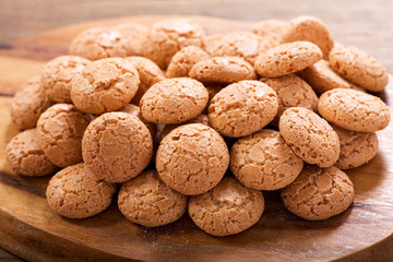 italian biscotti cookies on wooden board