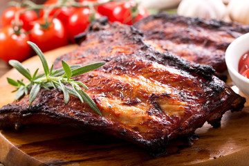 grilled pork ribs with rosemary