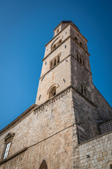 Fototapeta na wymiar Dominican church bell tower in Dubrovnik