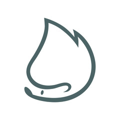 Cute hedgehog symbol, icon on white backdrop. Design element