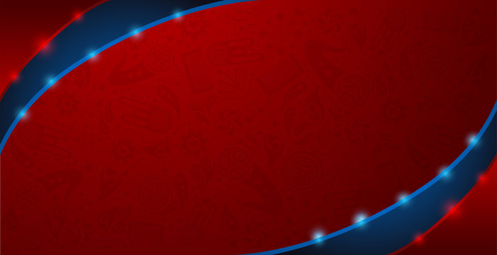 pattern football cup on red and blue background. design for poster, banner soccer 2018 template