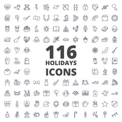Holidays line icon vector