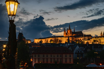 Fototapeta na wymiar Prague Castle after the Sunset