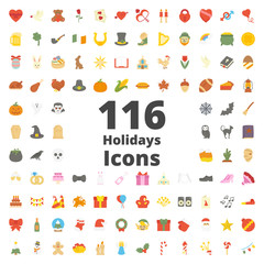 Holidays flat icon vector