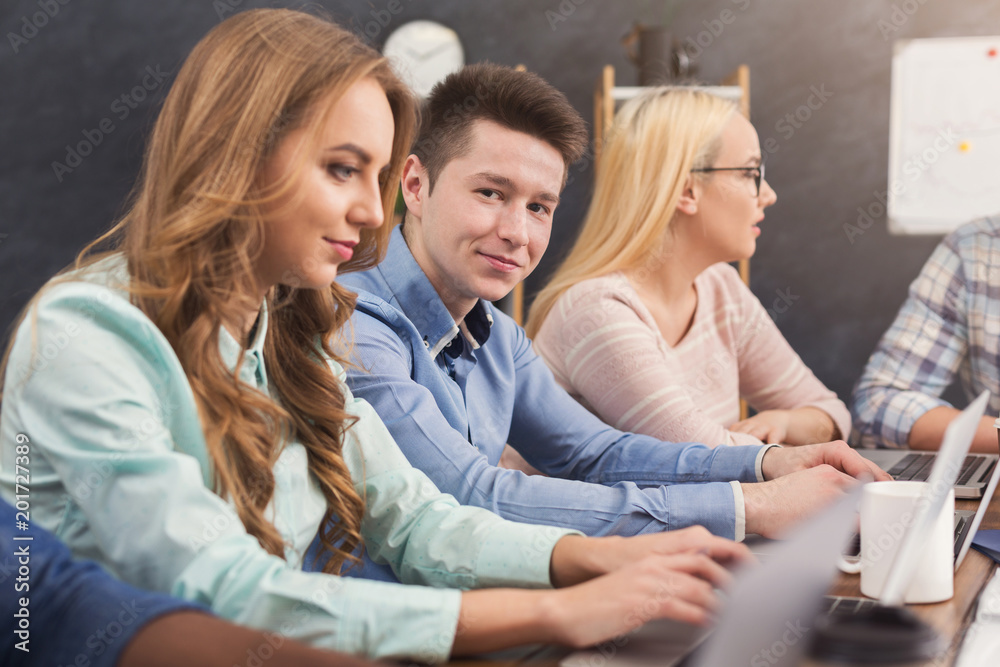 Aufkleber Programmers working in software developing company