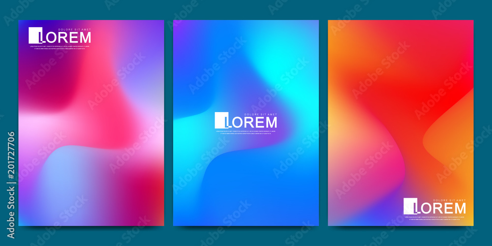 Aufkleber vector design template in trendy vibrant gradient colors with abstract fluid shapes, paint splashes,
