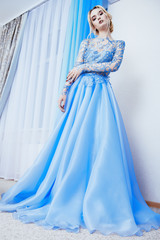 elegant long blue dress