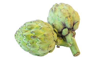 Fototapeta premium Isolated artichokes on white background