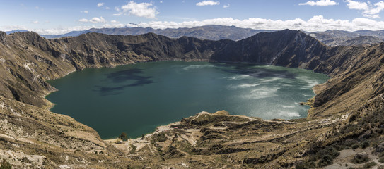 Top view of the quilotoa lake