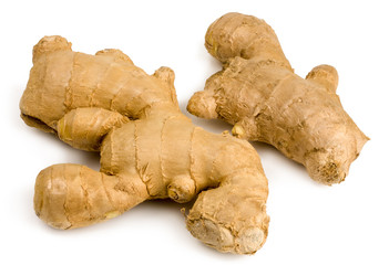 Ginger root isolated on white background