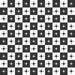 Seamless geometric pattern of squares and circles inside.