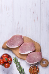 Raw pork slice