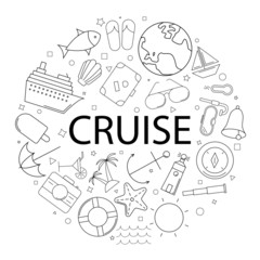 Vector cruise pattern with word. Cruise background