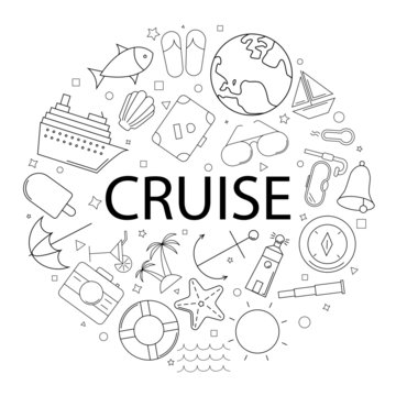 Vector cruise pattern with word. Cruise background