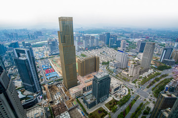 Fototapeta na wymiar A bird's eye view of the urban architectural landscape in Nanchang, China