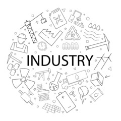 Vector industry pattern with word. Industry background