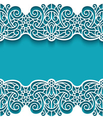 Vintage frame with lace borders