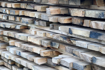 stack of wooden boards. photo