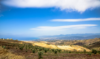 beautiful mountain terrain and the blue sky