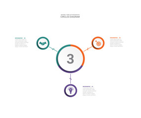 Obraz premium Area chart diagram data Elements For Template infographics 3 position.