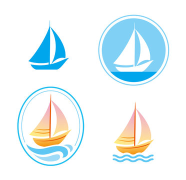 Vector sailboat icons