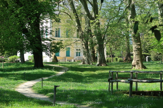 View on a house in a public park