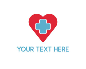 Obraz premium medical love logo design illustration, simple style design, designed for identity