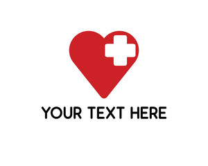 Obraz premium medical love logo design illustration, simple style design, designed for identity