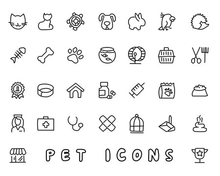 pet hand drawn icon design illustration, line style icon, designed for app and web