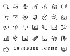 business hand drawn icon design illustration, line style icon, designed for app and web