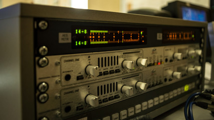 panel with audio equipment