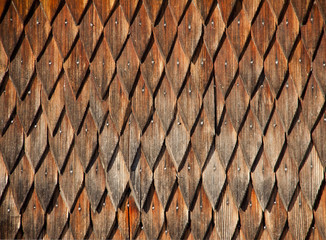 Decorative rustic rhombus tiles - wooden texture.