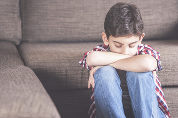 Depression concept with sad kid