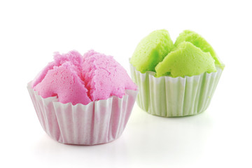 steamed cup cake isolated on white background