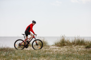 Fototapeta premium Young man biking