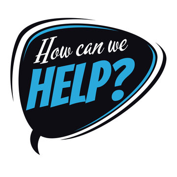 how can we help retro speech bubble