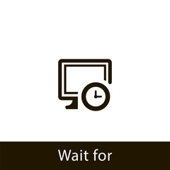 computer icon. wait for computer. sign design