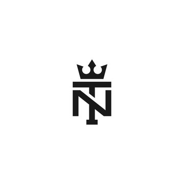 Letter NT crown logo icon design template elements
