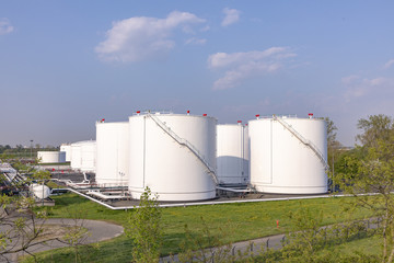 white oil tanks